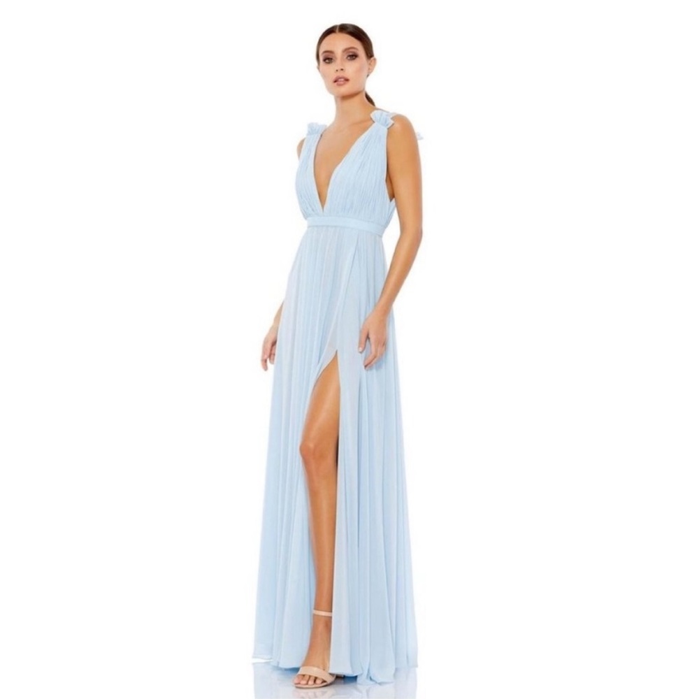 Mac Duggal 55321 Blue Chiffon Gown 8